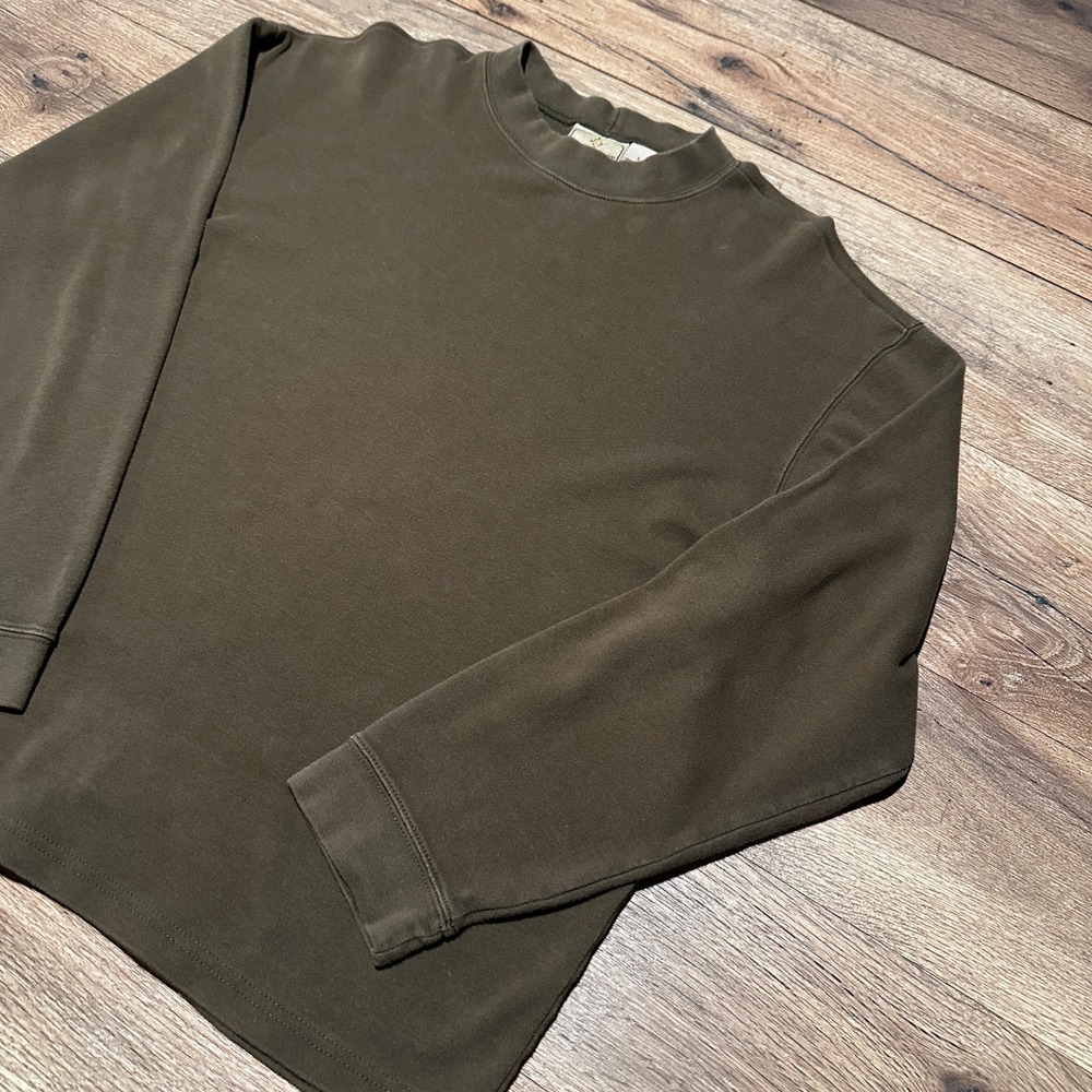 Y2K Northeast Outfitters Brown Long Sleeve Mock Neck T-Shirt Mens Large